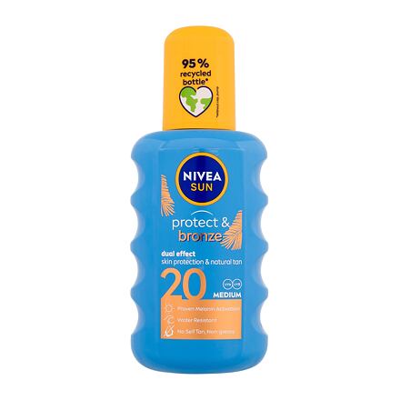 Nivea Sun Protect & Bronze Sun Spray SPF20 unisex voděodolný sprej podporující zhnědnutí 200 ml