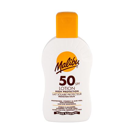 Malibu Lotion SPF 50 unisex opalovací mléko s aloe vera 200 ml