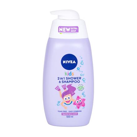 Nivea Kids 2in1 Shower & Shampoo dětský jemný sprchový gel a šampon 2 v1 500 ml pro děti