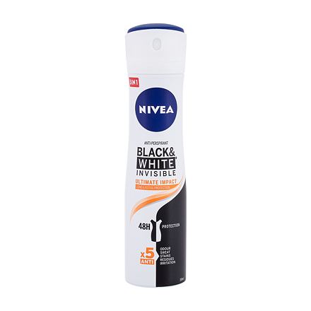 Nivea Black & White Invisible Ultimate Impact 48H dámský antiperspirant deodorant ve spreji 150 ml pro ženy