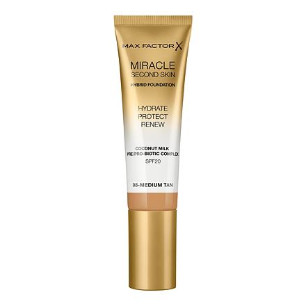 Max Factor Miracle Second Skin SPF20 hydratační make-up 30 ml odstín 08 Medium Tan