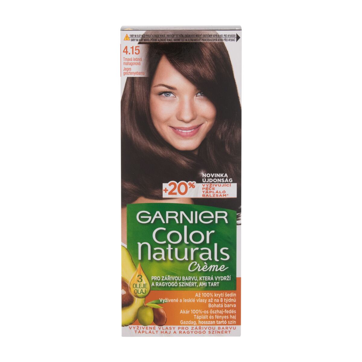 Garnier Color Naturals Créme dámská permanentní zářivá barva na vlasy 40 ml odstín hnědá pro ženy