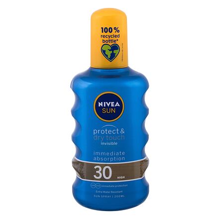 Nivea Sun Protect & Dry Touch Invisible Spray SPF30 unisex voděodolný a neviditelný sprej na opalování 200 ml