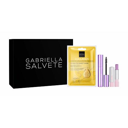 Gabriella Salvete Gift Box dámská odstín care dárková sada řasenka Panoramico Argan Oil Volume Mascara 13 ml Black + balzám na rty Miracle Lip Balm 4 g No. 103 + pleťová maska Collagen Hydrating & Rejuvenating Face Mask 1 ks