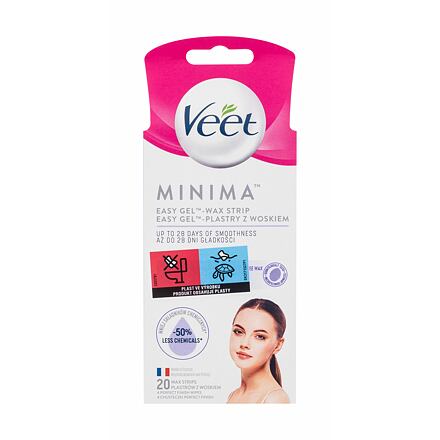 Veet Minima Easy-Gel™ Wax Strips Face depilační pásky na obličej se sníženým obsahem chemických látek 20 ks pro ženy