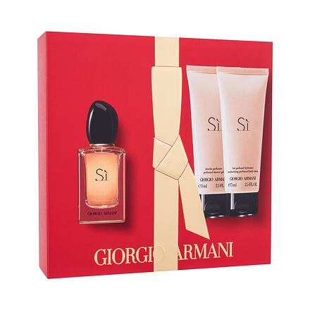Giorgio Armani Sì dámská dárková sada parfémovaná voda 50 ml + tělové mléko 75 ml + sprchový gel 75 ml pro ženy