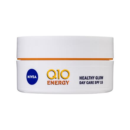 Nivea Q10 Energy Healthy Glow Day Care SPF15 dámský pleťový krém pro viditelnou redukci vrásek 50 ml pro ženy