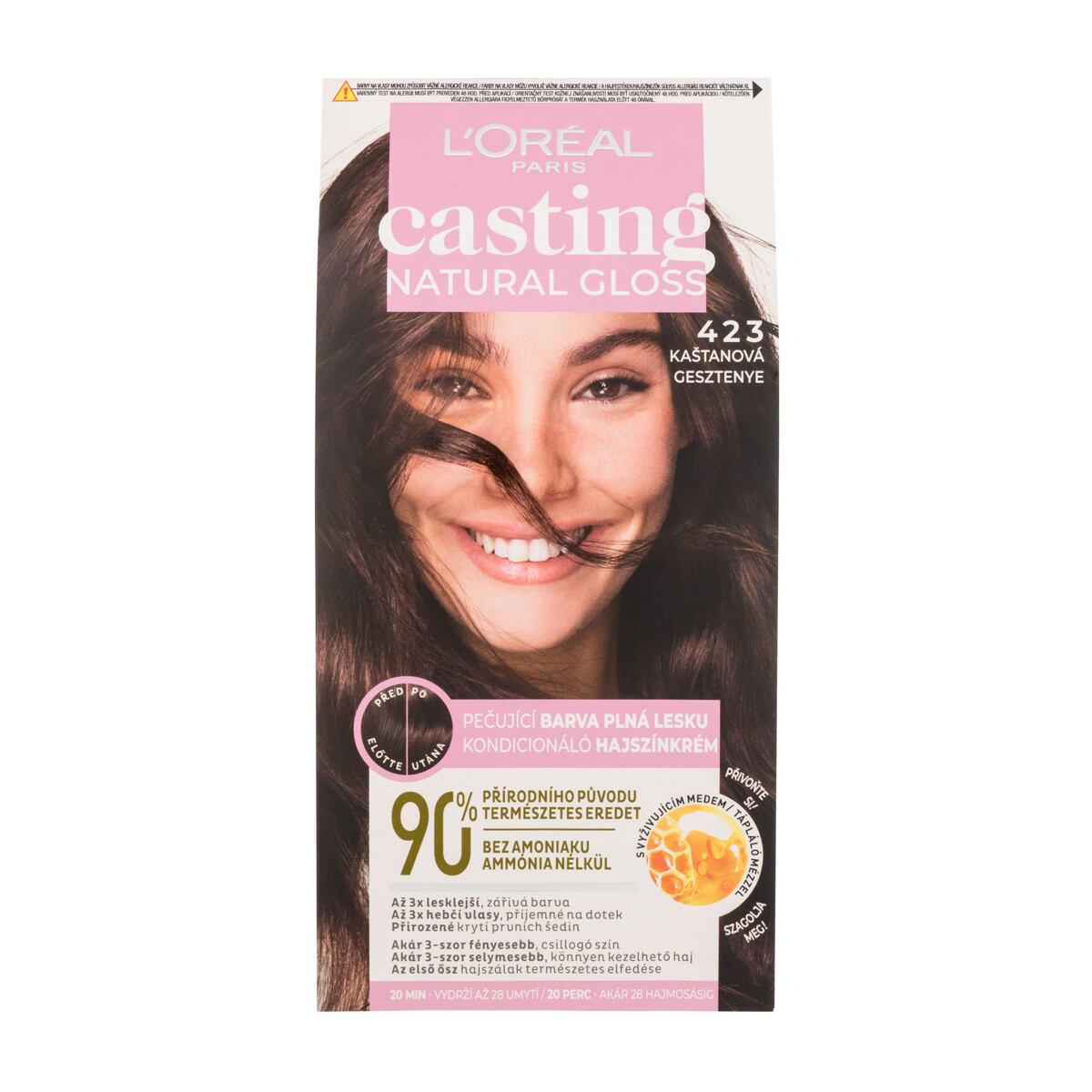 L'Oréal Paris Casting Natural Gloss dámská barva na vlasy na barvené vlasy 48 ml odstín hnědá pro ženy