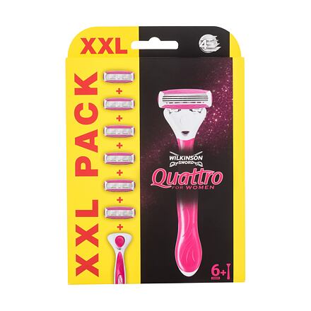 Wilkinson Sword Quattro For Women dámský sada: holicí strojek 1 ks + náhradní hlavice 5 ks pro ženy