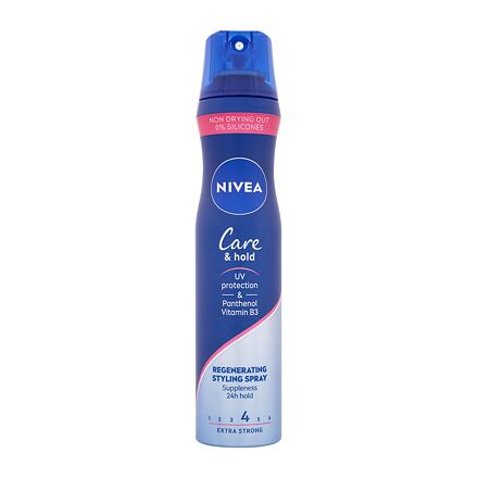 Nivea Care & Hold Regenerating Styling Spray dámský lak na vlasy silná fixace 250 ml pro ženy