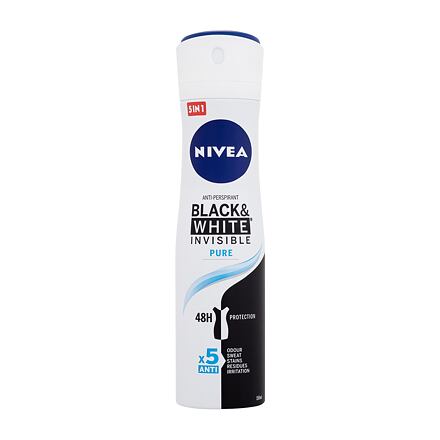 Nivea Black & White Invisible Pure 48h dámský antiperspirant ve spreji 150 ml pro ženy