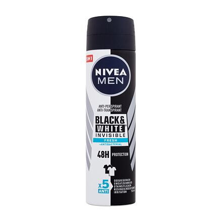 Nivea Men Invisible For Black & White Fresh 48h pánský antiperspirant nezanechávající skvrny na oblečení 150 ml pro muže
