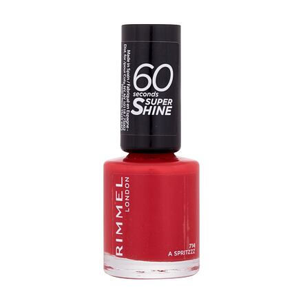 Rimmel London 60 Seconds Super Shine rychleschnoucí lak na nehty 8 ml odstín červená