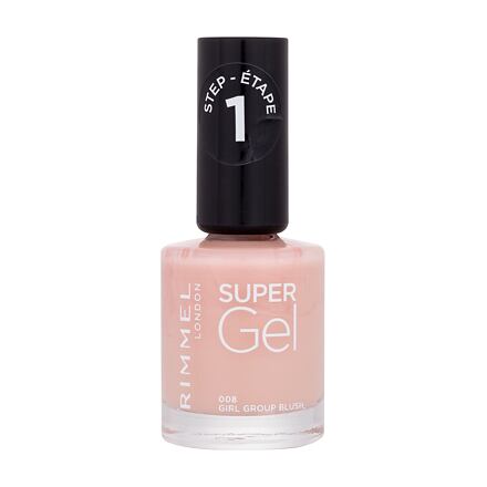 Rimmel London Super Gel STEP1 gelový lak na nehty 12 ml odstín růžová