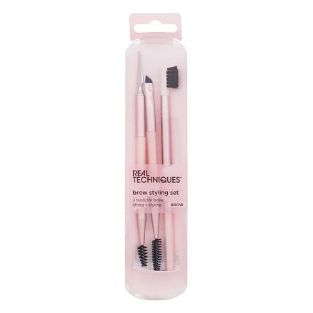 Real Techniques Brow Styling Set dámský odstín růžová sada: kartáček na obočí RT 607 1 ks + kartáček na obočí RT 601 1 ks + zkosený štětec RT 606 1 ks + kartáček na obočí RT 603 1 ks + špachtlička na obočí RT 605 1 ks