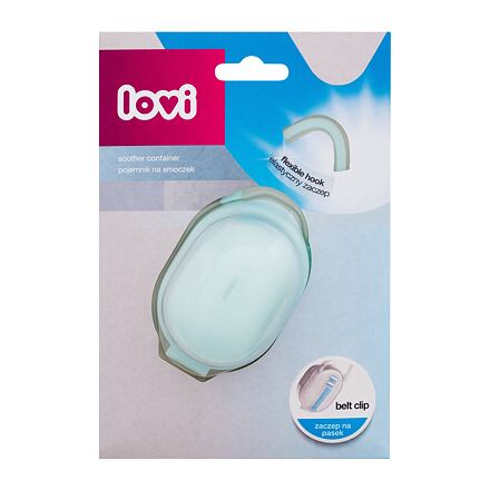 LOVI Soother Container Mint pouzdro na dudlík s praktickým úchytem