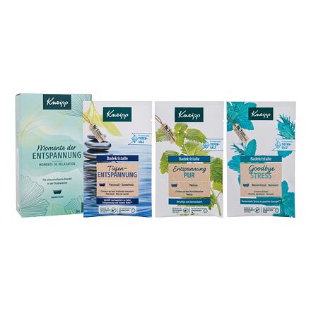 Kneipp Wellness Moment unisex dárková sada koupelová sůl Goodbye Stress 60 g + koupelová sůl Pure Relaxation 60 g + koupelová sůl Deep Relaxation 60 g unisex