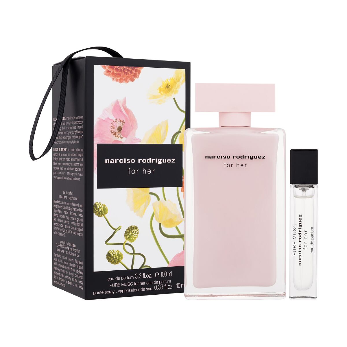 Narciso Rodriguez For Her dámská dárková sada parfémovaná voda 100 ml + parfémovaná voda Pure Musc 10 ml pro ženy