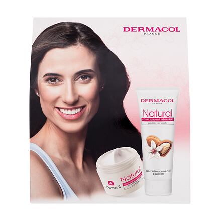 Dermacol Natural Almond dámský dárková sada denní pleťová péče 50 ml + krém na ruce 100 ml pro ženy