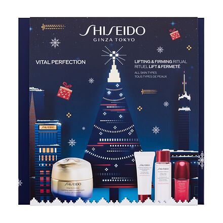 Shiseido Vital Perfection Lifting & Firming Ritual dámský dárková sada denní pleťový krém Vital Perfection 50 ml + čisticí pleťová pěna Clarifying Cleansing Foam 15 ml + pleťové tonikum Treatment Lotion 30 ml + pleťové sérum Ultimune 10 ml pro ženy