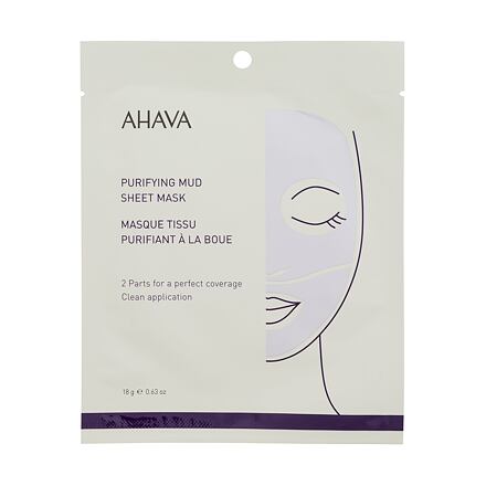 AHAVA Purifying Mud Sheet Mask dámská čisticí pleťová maska 18 g pro ženy