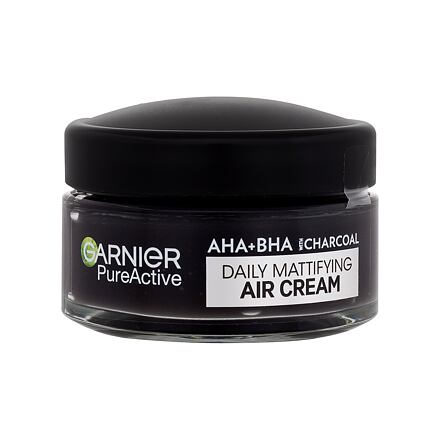Garnier Pure Active AHA + BHA Charcoal Daily Mattifying Air Cream unisex zmatňující denní pleťový krém 50 ml unisex