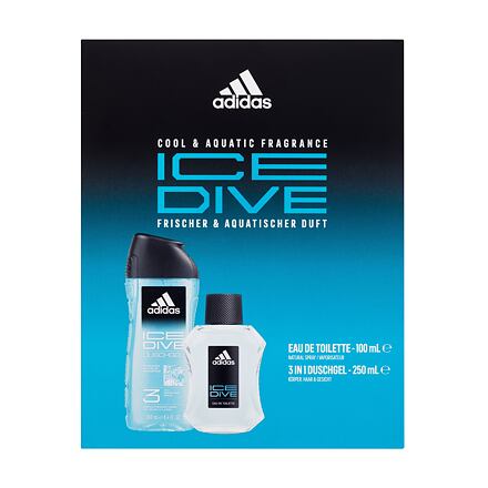 Adidas Ice Dive pánská dárková sada toaletní voda 100 ml + sprchový gel 250 ml pro muže