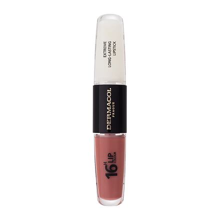 Dermacol 16H Lip Colour Extreme Long-Lasting Lipstick dámská dlouhotrvající rtěnka a lesk na rty 2v1 8 ml odstín růžová