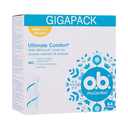 o.b. ProComfort Normal tampony se snadným zaváděním a vyjímáním 64 ks pro ženy