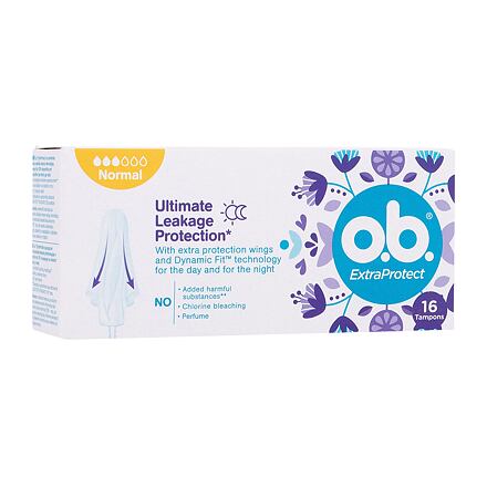 o.b. ExtraProtect Normal tampony pro maximální ochranu před protečením ve dne i v noci 16 ks pro ženy