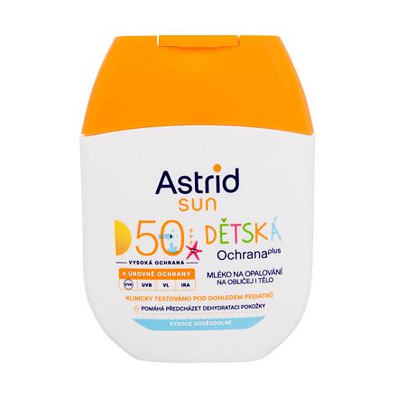 Astrid Sun Kids Face and Body Lotion SPF50 dětský dětské voděodolné opalovací mléko na tělo a obličej 60 ml