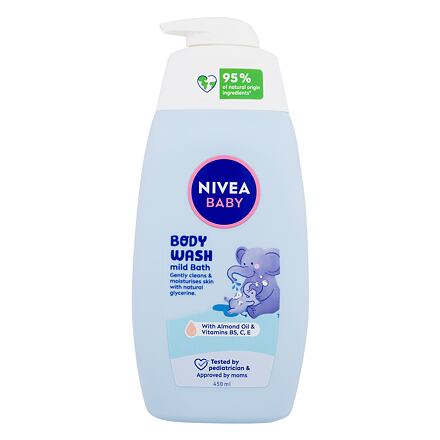 Nivea Baby Body Wash Mild Bath dětský sprchový a mycí gel pro jemnou koupel 450 ml pro děti