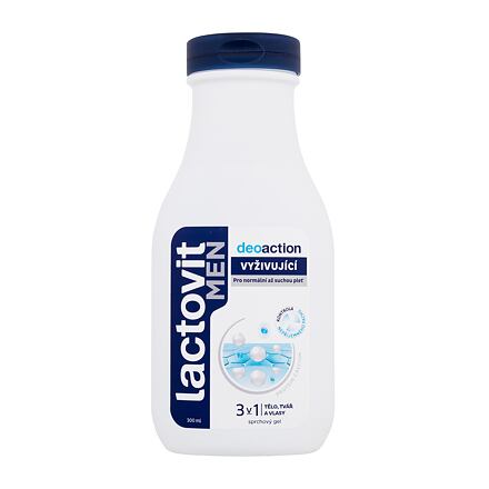 Lactovit Men Deoaction pánský vyživující sprchový gel 3v1 s deodoračním účinkem 300 ml pro muže