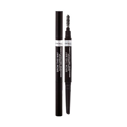 Rimmel London Brow This Way Fill & Sculpt dámská precizní tužka na obočí s kartáčkem 0.25 g odstín černá