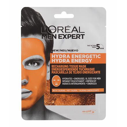 L'Oréal Paris Men Expert Hydra Energetic pánská hydratační a energizující plátýnková maska pro muže