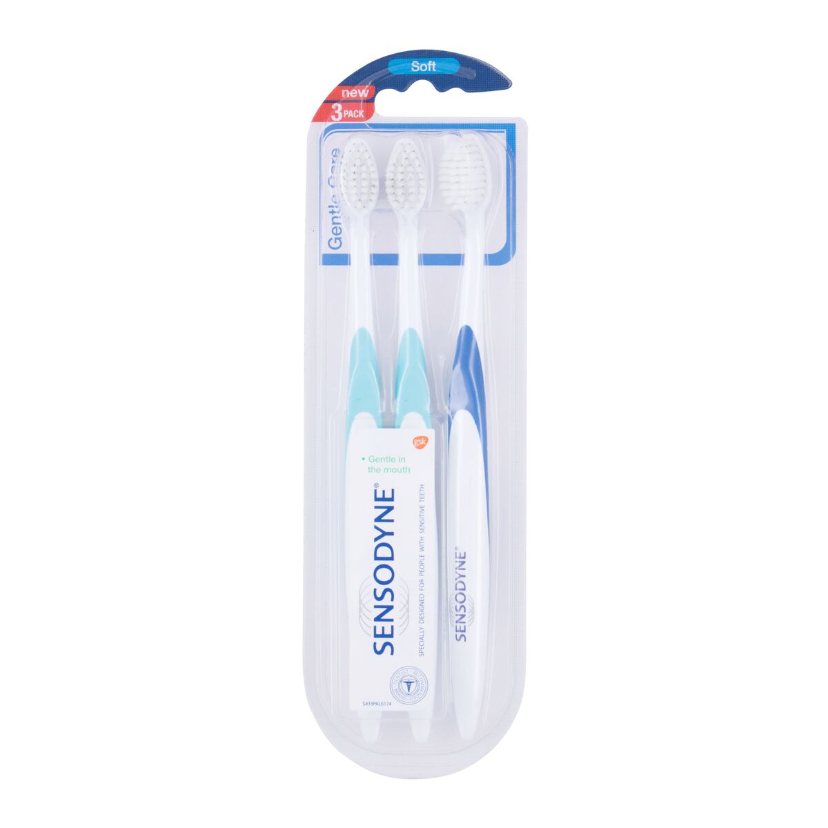 Sensodyne Gentle Care Soft Trio zubní kartáčky pro citlivé zuby 3 ks