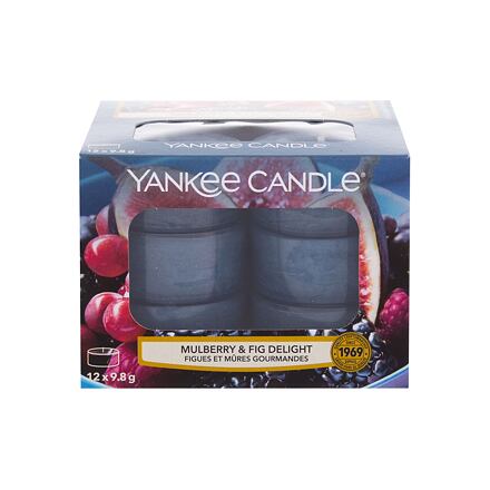 Yankee Candle Mulberry & Fig Delight vonné čajové svíčky 12 x 9,8 g 117.6 g poškozená krabička
