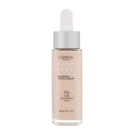 L'Oréal Paris True Match Nude Plumping Tinted Serum tónující sérum s 1% kyseliny hyaluronové 30 ml odstín 0,5-2 Very Light