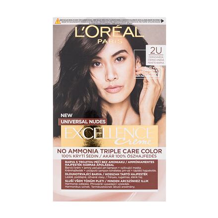 L'Oréal Paris Excellence Creme Triple Protection dámská barva na vlasy na barvené vlasy 48 ml odstín černá pro ženy