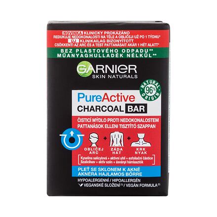 Garnier Pure Active Charcoal Bar unisex čisticí mýdlo pro problematickou pleť 100 g unisex