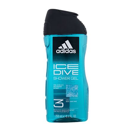 Adidas Ice Dive Shower Gel 3-In-1 pánský osvěžující sprchový gel 250 ml pro muže