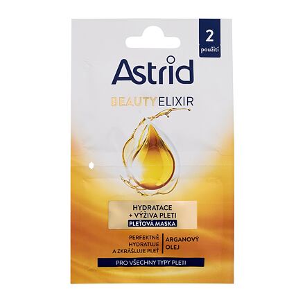 Astrid Beauty Elixir dámská hydratační a vyživující pleťová maska 2x8 ml pro ženy
