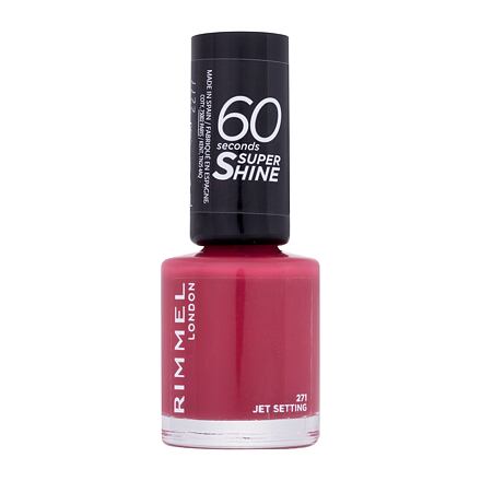 Rimmel London 60 Seconds Super Shine rychleschnoucí lak na nehty 8 ml odstín růžová