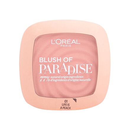 L'Oréal Paris Paradise Blush dámská tvářenka s barvou a vůní broskve 9 ml odstín 01 life is peach