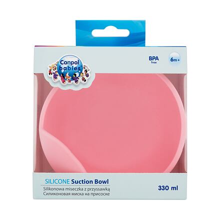 Canpol babies Silicone Suction Bowl Pink silikonová miska s přísavkou 330 ml