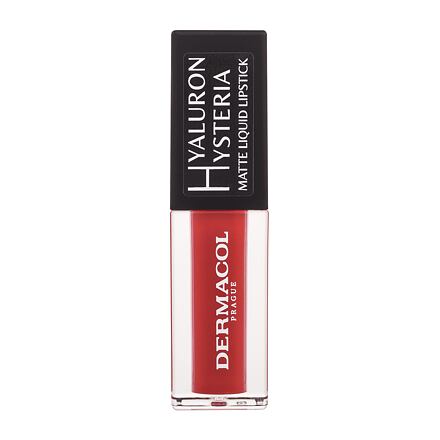 Dermacol Hyaluron Hysteria Matte Liquid Lipstick dámská dlouhotrvající matná rtěnka 4.5 ml odstín červená