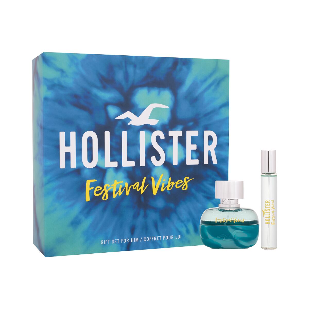 Hollister Festival Vibes pánská dárková sada toaletní voda 50 ml + toaletní voda 15 ml pro muže poškozená krabička