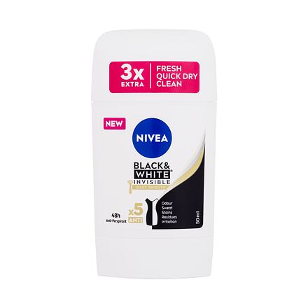 Nivea Black & White Invisible Silky Smooth 48h dámský antiperspirant pro citlivou pokožku po holení 50 ml pro ženy