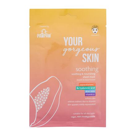 Dr. PAWPAW Your Gorgeous Skin Soothing Sheet Mask dámská zklidňující a vyživující plátýnková pleťová maska 25 ml pro ženy