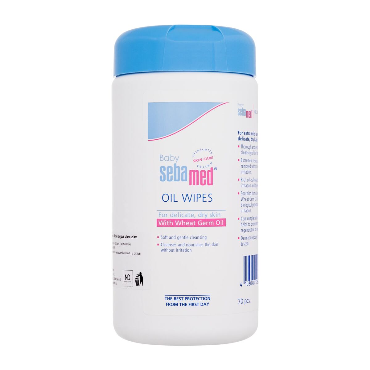 SebaMed Baby Oil Wipes čisticí ubrousky na oblast plenek 70 ks